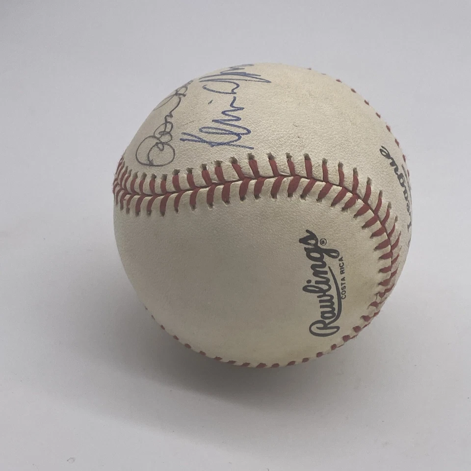 Atlanta Braves Ron Gant y Kevin Coffman Firmado Autografiado MLB Béisbol Foto 3 de 4