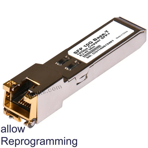 10G SFP+: Copper 10G-T SFP-10G-T 10G T 10G Base-T RJ45, Reprogrammable