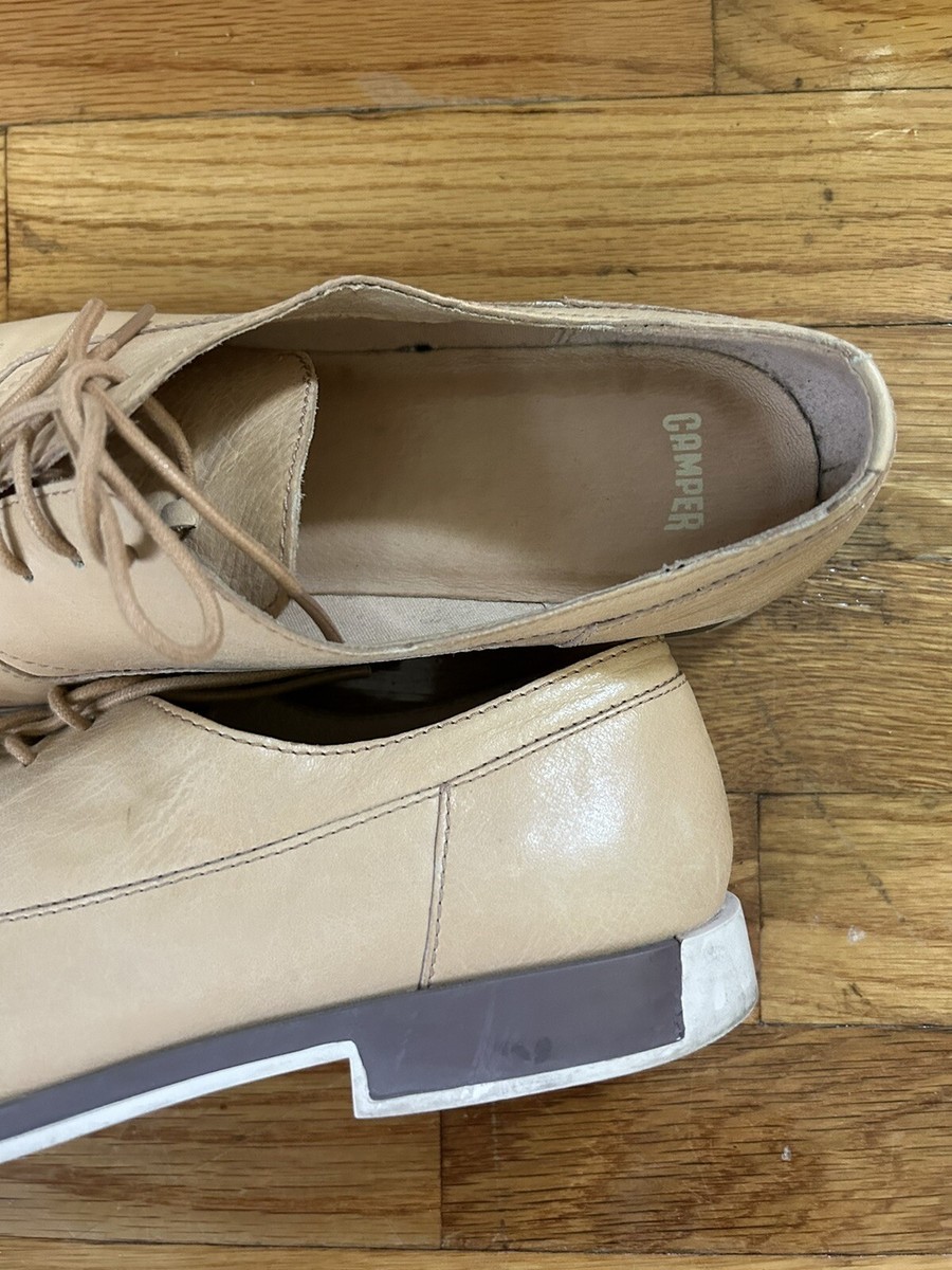 CAMPER Bowie womens shoes Leather Lace Up Tie Tan Color Size 41