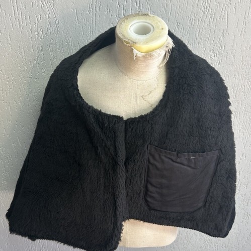 Men’s 1950s Black Double Breasted Corduroy Waistcoat Shawl Collar Workwear 42 L - Picture 3 of 3