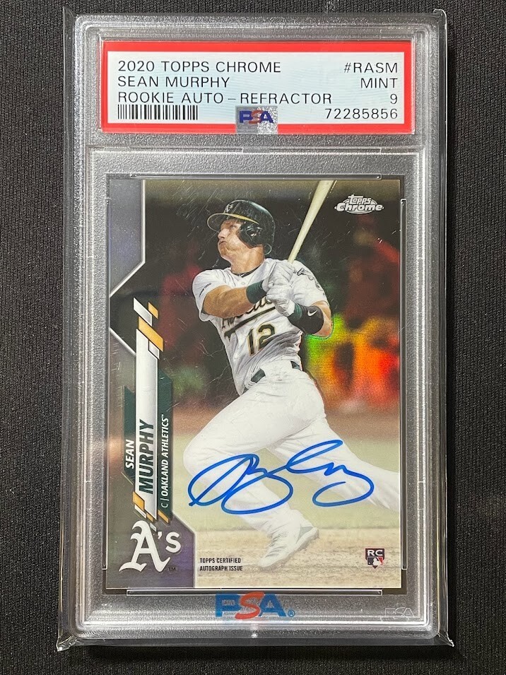 2020 TOPPS CHROME SEAN MURPHY ROOKIE AUTO REFRACTOR #/499 PSA 9 MINT RC