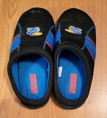Mens XL Slippers (13/14) University of Kansas-KU Slip Ons/Slides   Jayhawks Logo