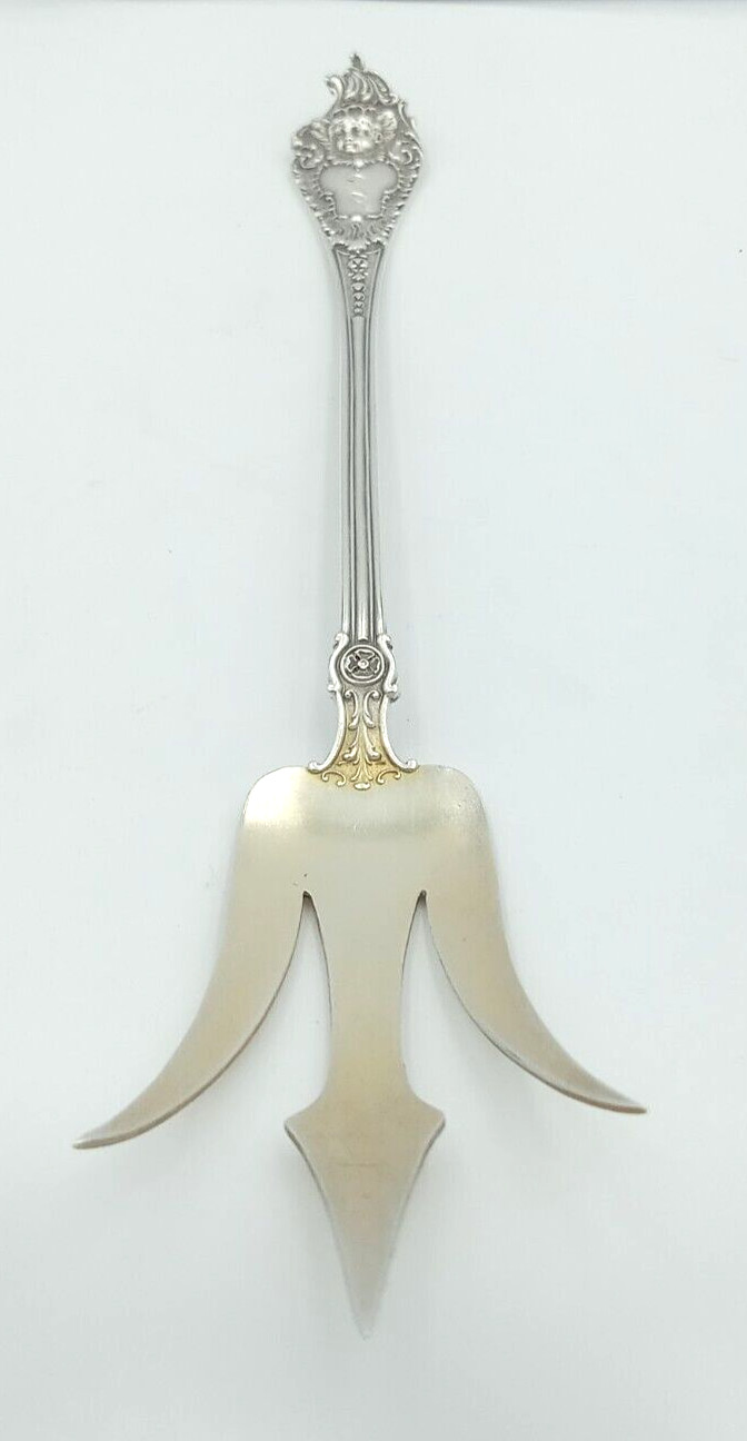 Antique Mechanics Sterling Co. Art Nouveau Winged Cherub 3 Tine Fork 8" MONO-JKL