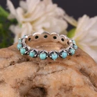 Arizona Turquoise Eternity Band Rings 925 Silver Jewelry For Housewarming Gift