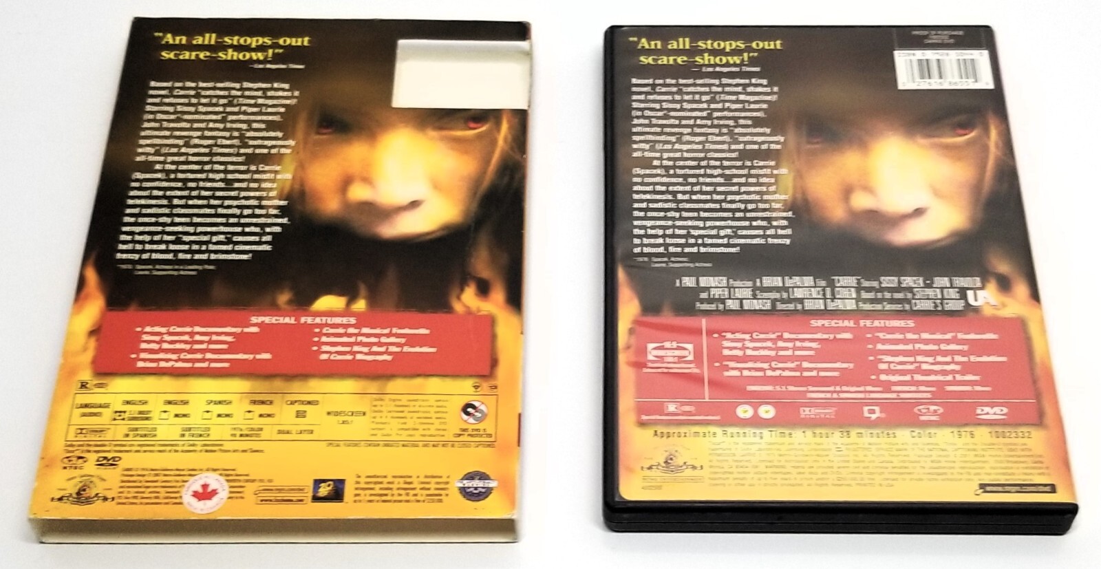 Carrie Special Edition DVD 2007 Lenticular Slipcover Canadian