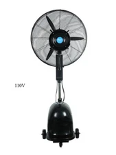TECHTONGDA 110V Industrial High-Velocity Misting Fan Black Spray Electric Fan