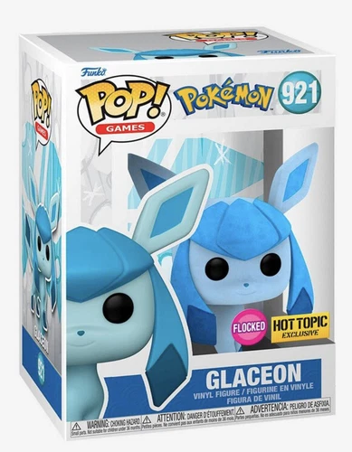 🔥Funko Pop! Games Pokemon GLACEON (FLOCKED) Hot Topic Exclusive!! #921 BNIB🔥
