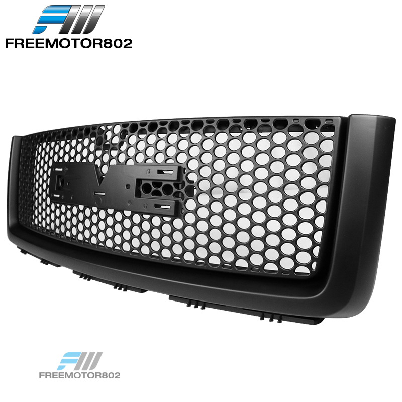Fits 07-13 GMC Sierra 1500 Matte Black Mesh Front Bumper Fits 07-13 GMC Sierra 1500 Matte Black Mesh Front Bumper