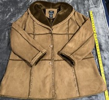 Dennis By Dennis Basso Vintage Faux Fur Lined Button Down Parka Jacket 2x