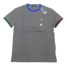 Polo Ralph Lauren Men's Dark Grey Multi Classic Fit Crew-Neck Ringer T-Shirt