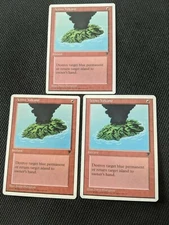 3 Active Volcano Cards 1995 Chronicles Magic the Gathering Pack Fresh Un Played
