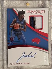 Jonathan Isaac RC 2017-18 Panini Immaculate RPA Rookie Patch Auto #118 /25 RED!