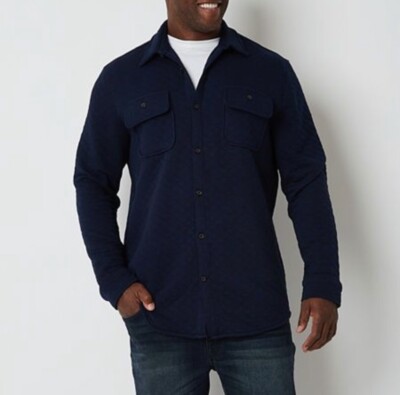 $90| St. Johns Bay 6XL Midweight Shirt Jacket | Navy Blue | Pre-Loved