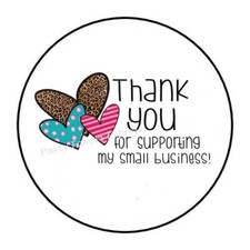 30 THANK YOU FOR SUPPORTING MY BUSINESS ENVELOPE SEALS LABELS STICKERS 1.5"
