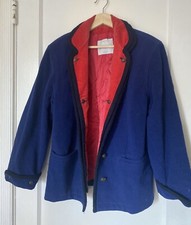 United Colors of Benetton Blazer Jacket, Red and Blue with Button Clasps