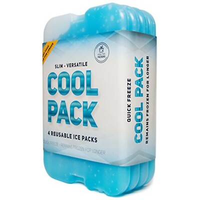 Set of 4 Ice Pack For Lunch Box Slim & Long-Lasting Keep Food Fresh Reusable