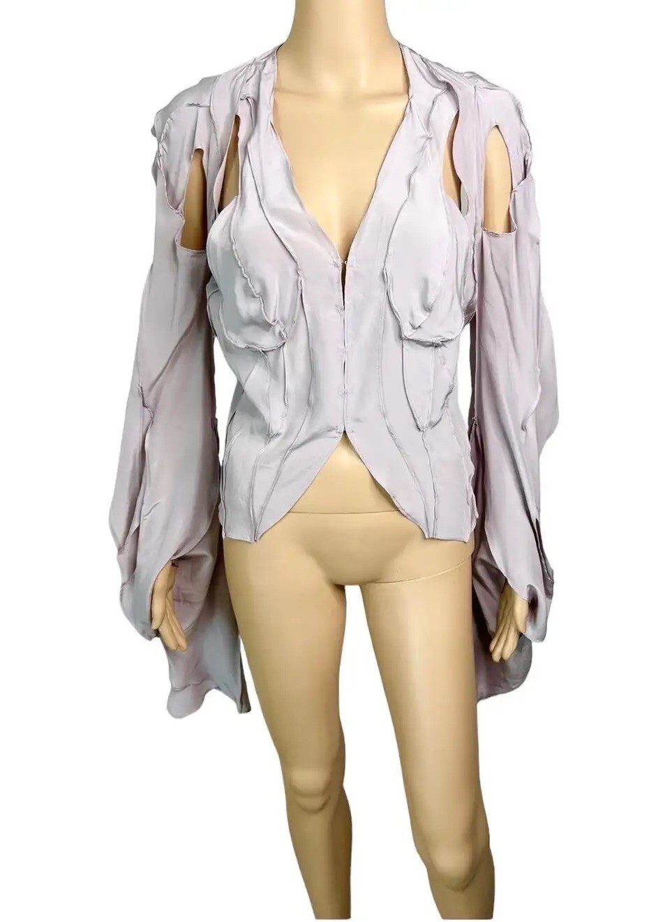 Tom Ford for Yves Saint Laurent YSL S/S 2003 Runway Cutout Shirt Blouse Top image 7