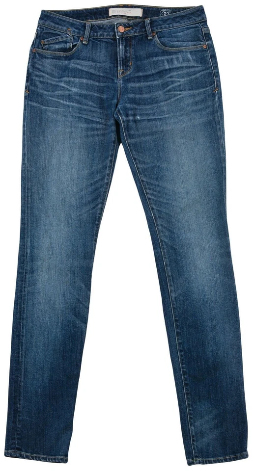 Jeans donna Marc Jacobs slim fit taglia 27 blu tapered stone wash denim vita ... - Immagine 2 di 4