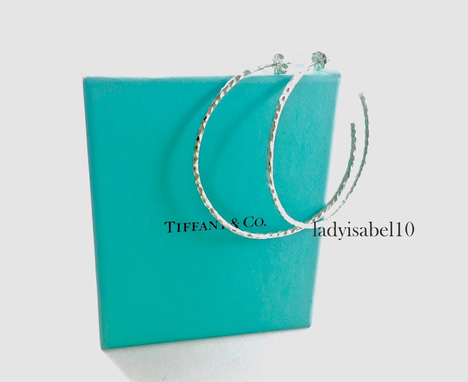 Tiffany & Co. 2" X Large Hammered Hoop Earrings Paloma Picasso Silver w/ Box