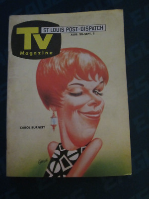 Post Dispatch Regional TV Guide August 1970 Carol Burnett Comedy Series