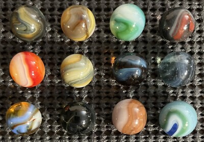RARE Jabo Classic Marbles 5/8  Fun Assortment Lot of 12 Lot#A498