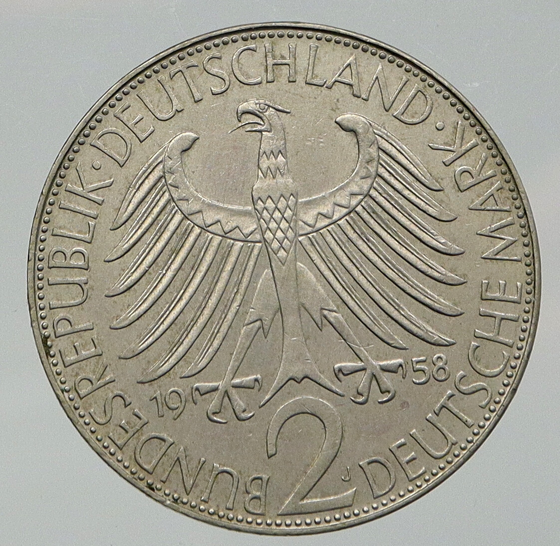 1958 Germany Quantum Scientist MAX PLANK Vintage OLD German 2 Mark