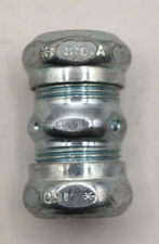 1/2 Inch Trade Size EMT Compression Coupling, Steel, New, Package of 25