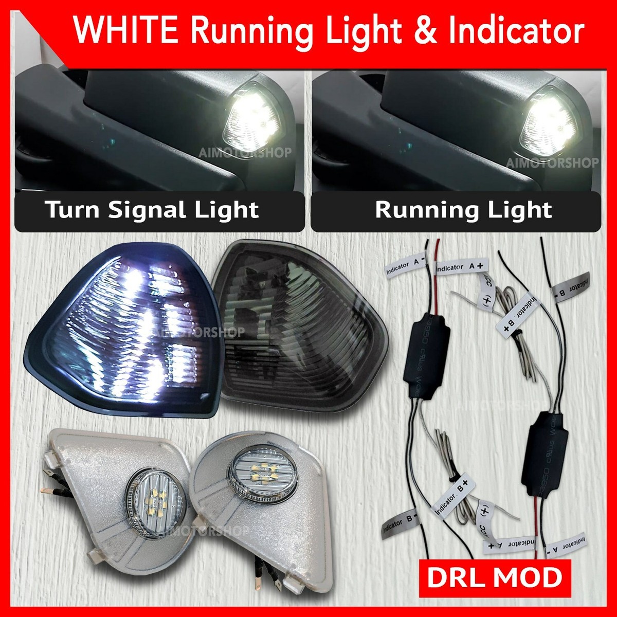 DBMOTOR Smoked LED Tow Mirror Light – Puddle & Turn Signal For 2010-2018 Ram