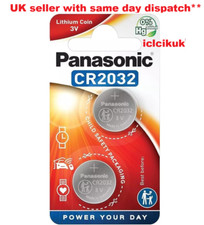 2 x Panasonic CR2032 3V Lithium Coin Cell Battery DL/BR 2032 Longest Expiry UK
