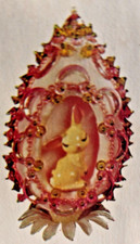 RARE Walco BASHFUL BUNNY Easter Egg Vtg Sequin Bead Christmas Ornament Kit