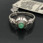 Vintage Engagement Ukrainian Cabochon Nephrite Ring Silver 925