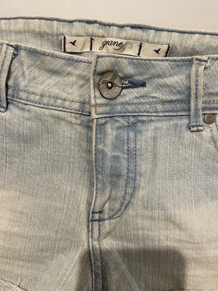 Grane Azul Claro Denim Vaqueros Corte Shorts Mujer Talla 7 Foto 2 de 4