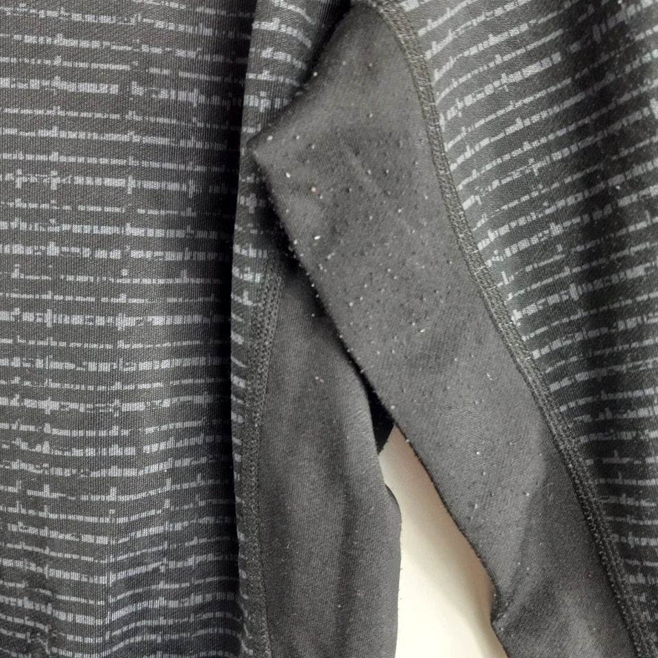 Camisa feminina camada 8 camada base tamanho médio preta cinza listrada manga longa - Imagem 4 de 4