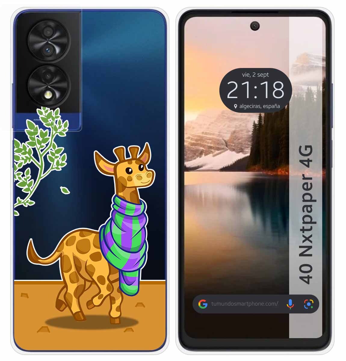 Cover Silicone Trasparente per TCL 40 NXTPAPER Disegno Giraffa Disegni