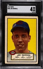 1952 TOPPS JOE NUXHALL #406 CINCINNATI REDS SGC 4