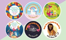 Personalised Birthday Stickers Labels Thank You For Coming To My Party