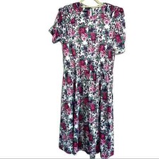 Tabby of California Vintage Floral Dress  Size 14 Cottagecore White Pink
