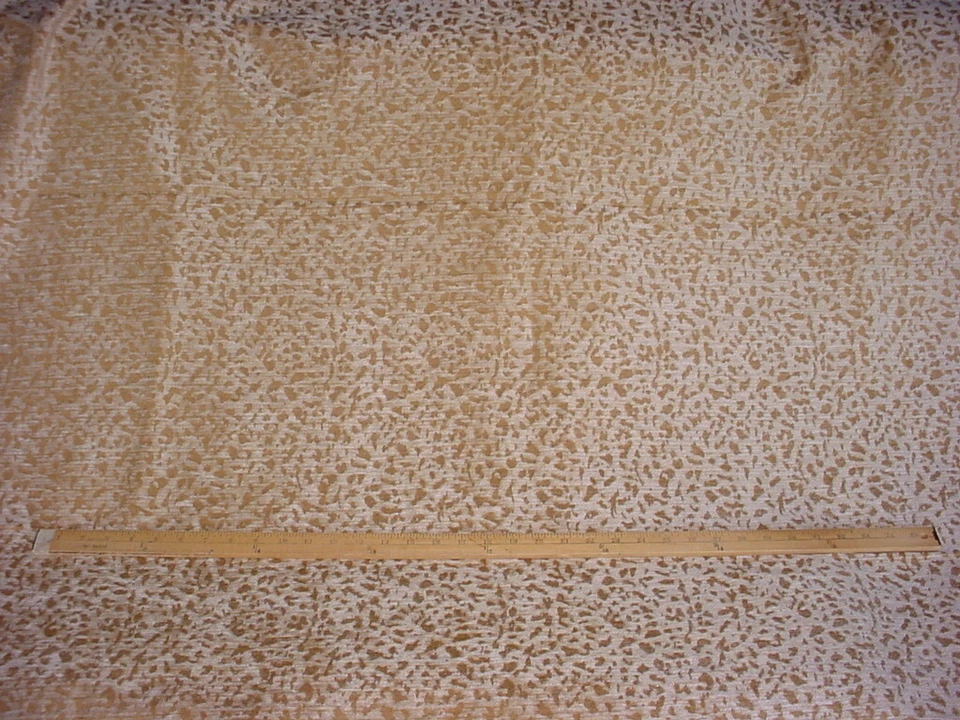 Tecido para estofamento de chenille 1-3/4Y verbena 5011402 cantaloupe esconder latão chita - Imagem 2 de 3