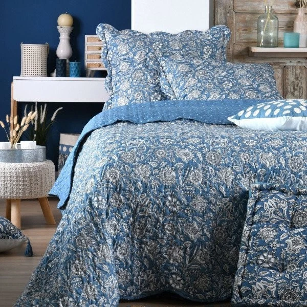Couvre-lit Sleeptime Zeta 200x240 Cm – Gris – Motif Grec – Polyester – Hypoallergénique