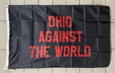 Ohio Against The World Flag FREE SHIP Buckeyes Beer State Man Cave Day Sign 3x5'