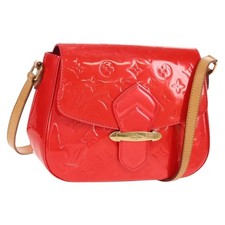 LOUIS VUITTON Vernis Bell Flower PM Bag Rouge Grunadine M91728 LV Auth 159716V