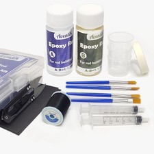 Fishing Rod Repair Kit Complete Supplies with Two-Part Epoxy Resin 500D Wrapping