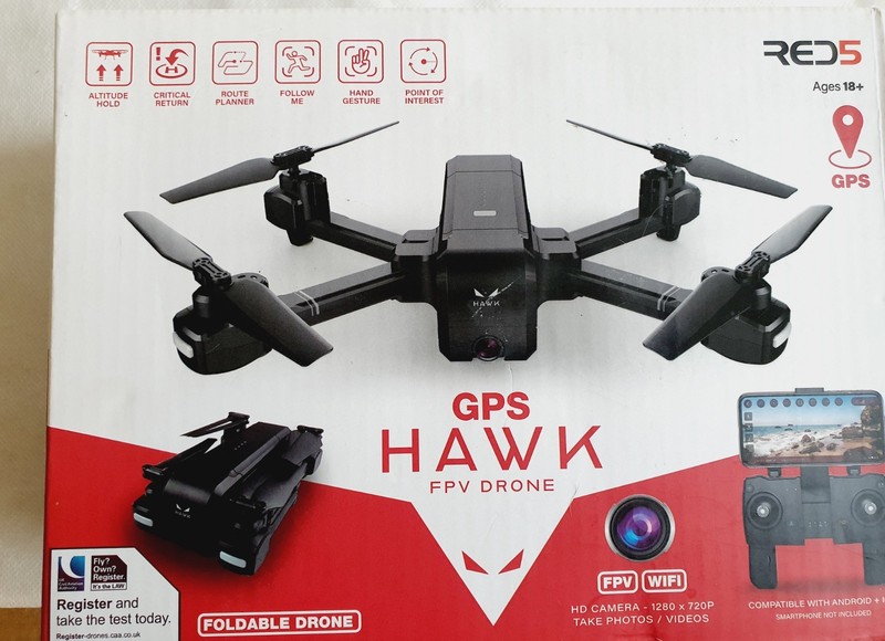 RED5 Hawk Folding FPV Drone With Gps and HD Camera