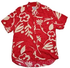 Vintage Jams World Hawaiian Shirt M Men Red Floral M630RE Rayon Made in Hawaii