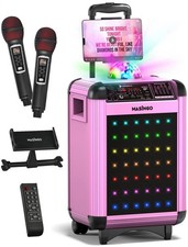 Portable Karaoke Machine Microphones Speaker Disco Ball Bluetooth Singing System