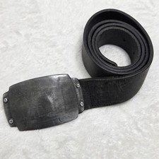 Diesel Vintage Charcoal Leather Belt with Metal Buckle Size 85/34"