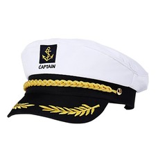 Adult Yacht Captain Hat White Sailor Hat for Women Men Yacht Boat Sailor Capt...