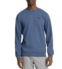 Puma Men's Textured Crew Neck Long Sleeves Sweatshirt Blue Size S