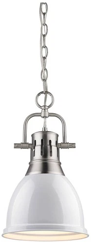 Duncan Pewter 9" Wide Contemporary White Mini Pendant - Picture 2 of 4