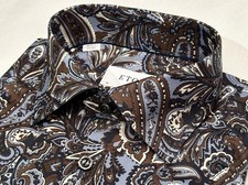  395 NEW ETON DRESS SHIRT S 15 38 SLIM FIT PAISLEY MENS